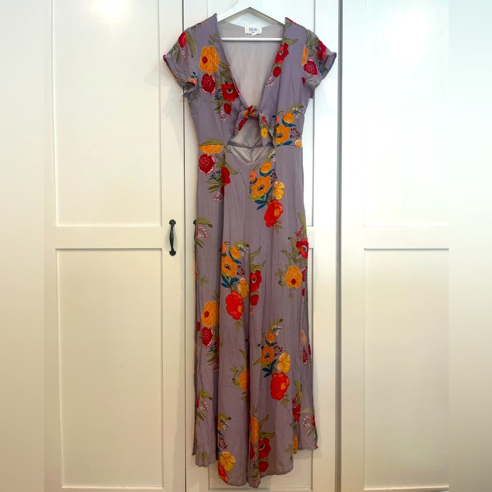 Peach Love California Wide Leg Floral Jumpsuit